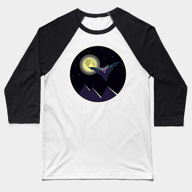 Bat in the moonlight Baseball T-Shirt by smartsman